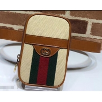 Luxury Gucci Web Vintage Canvas Belted IPhone Case Bag 581519 Beige 2019