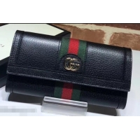 Practical Gucci Web Ophidia Continental Wallet 523153 Leather Black 2019