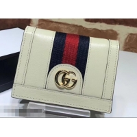 Discount Gucci Web Ophidia Card Case Wallet 523155 Leather White 2019