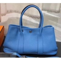 Unique Style Hermes Mini Garden Party Bag in original togo leather 630113 Denim Blue