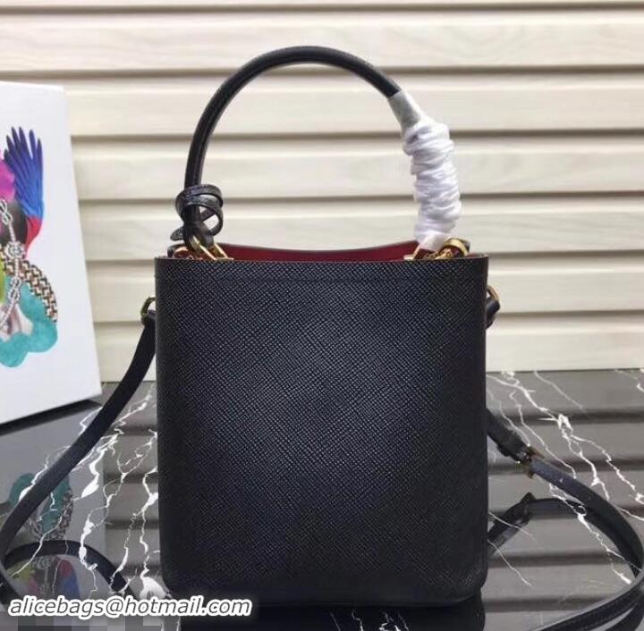 Crafted Prada Panier Small Saffiano Tote Bag 1BA217 Black 2019