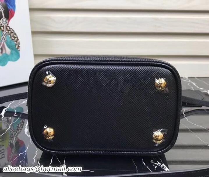Crafted Prada Panier Small Saffiano Tote Bag 1BA217 Black 2019