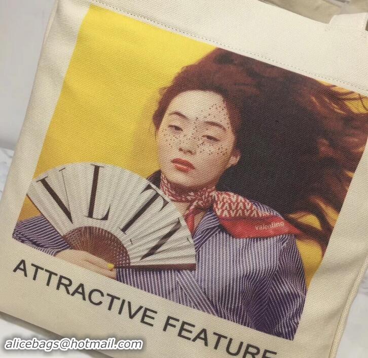 New Fashion Valentino Canvas Shopper Tote Bag Attractive Feature Print in Collaboration with Izumi Miyazaki 181623 2019