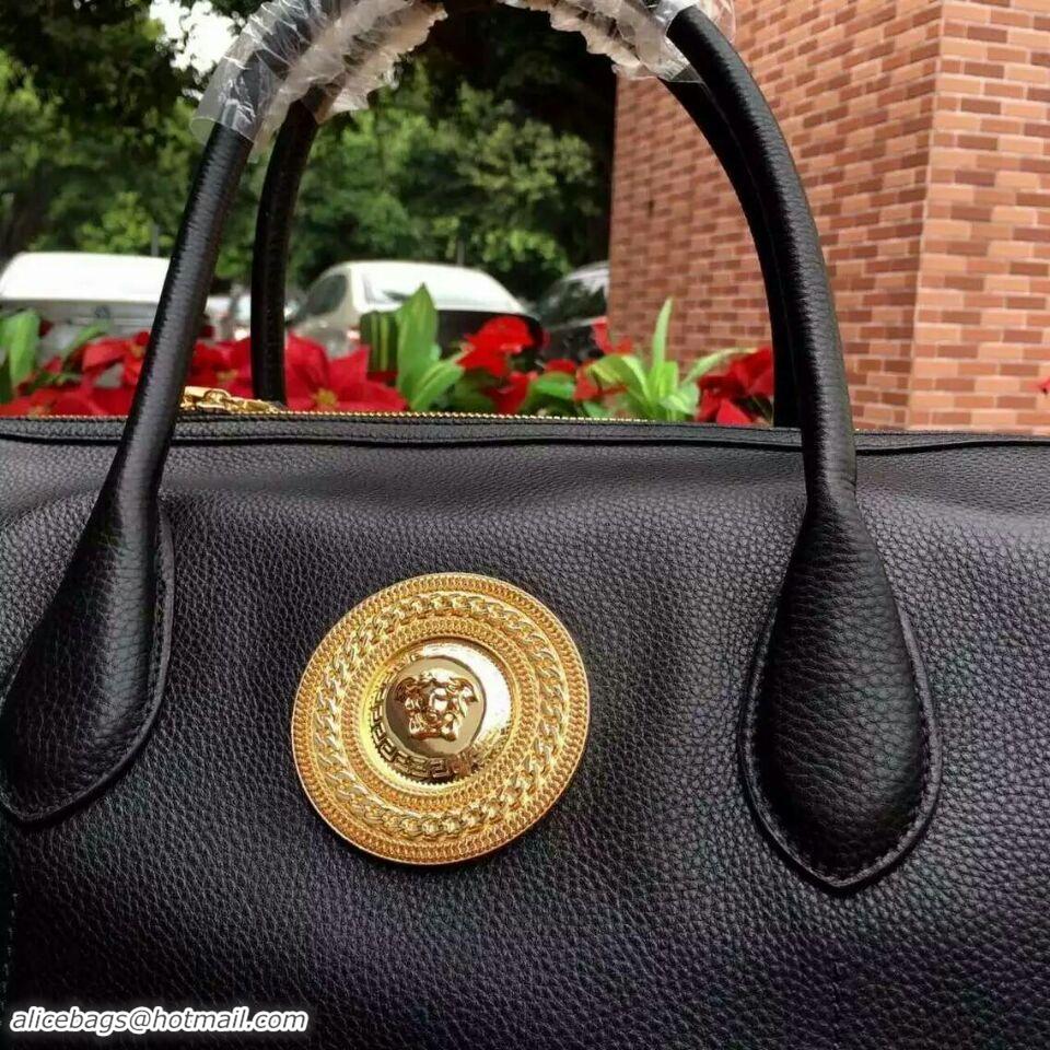 Discount Versace Large Boston Bags Original Leather V9122 Black