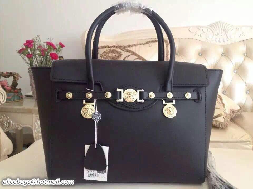 Discount Versace Large Boston Bags Original Leather V9122 Black