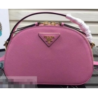 Discount Prada Round Odette Saffiano Leather Bag 1BH123 Pink 2019