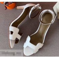 Promotional Hermes Heel 6cm Premiere Sandals Leather H701015 White 2019