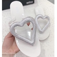 Low Price Melissa Loja Big Heart Chrome Flip Flops 716030 White/Silver 2019
