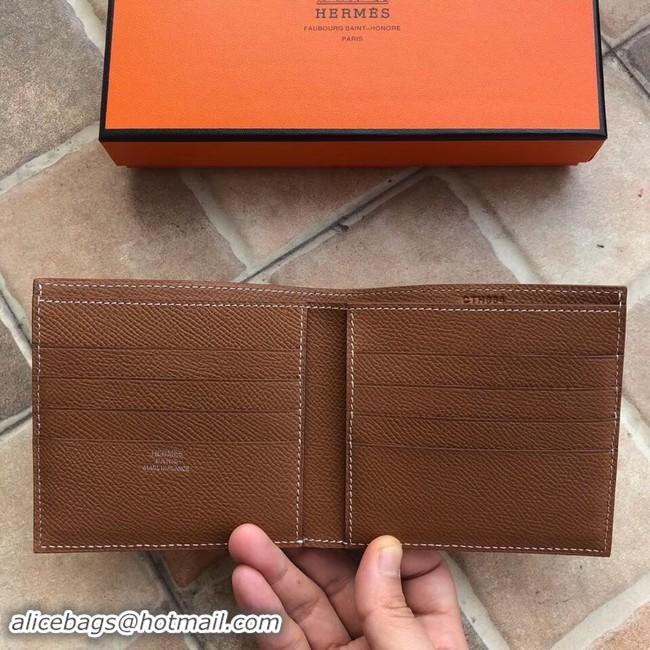 Discount Hermes espom leather Wallet H2296 brown