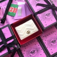 New Style Gucci GG Marmont card case 466492 white