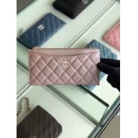 Durable Chanel Calfskin Leather & Gold-Tone Metal A84107 light pink