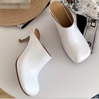 Classic Bottega Veneta Heel 8.5cm Square Toe Bloc Mules BV9081 White 2019