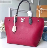 Good Product Louis Vuitton Soft Calfskin Lockme Go Tote Bag M52409 Lie de Vin 2019