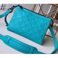 Sophisticated Louis Vuitton Monogram Empreinte Triangle Shaped Messenger Bag M54330 Turquoise 2019
