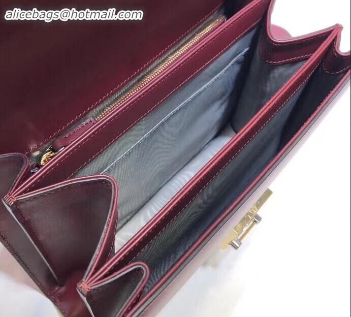 Fashion Gucci Zumi Smooth Leather Small Shoulder Bag 576338 Burgundy 2019