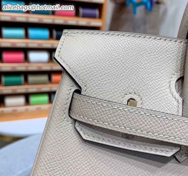 Best Quality Hermes Birkin 25cm Bag in Original Epsom Leather H091416 Pale Gray