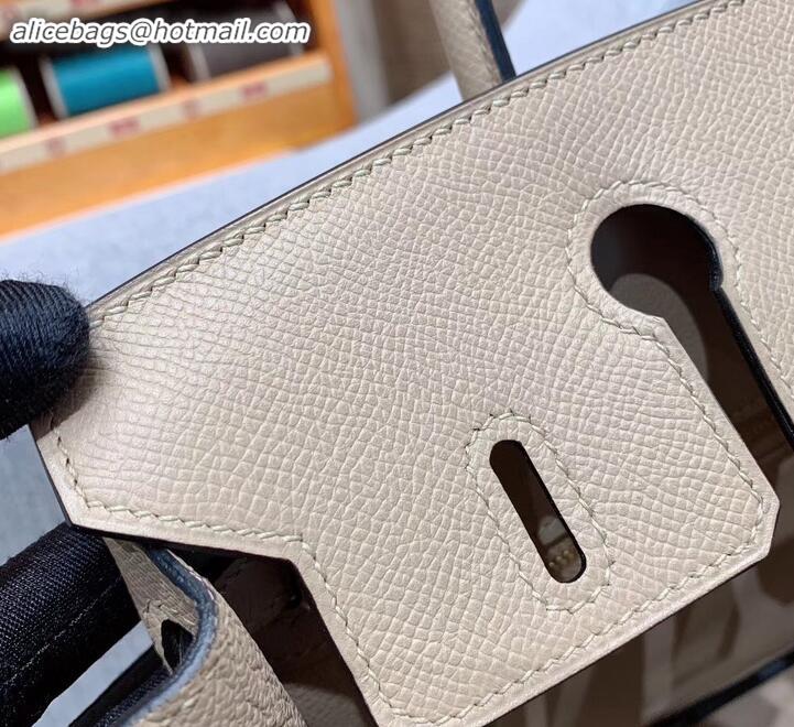 Best Quality Hermes Birkin 25cm Bag in Original Epsom Leather H091416 Pale Gray
