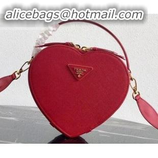 Purchase Prada Saffiano Leather Heart Odette Bag 1BH144 Red 2019