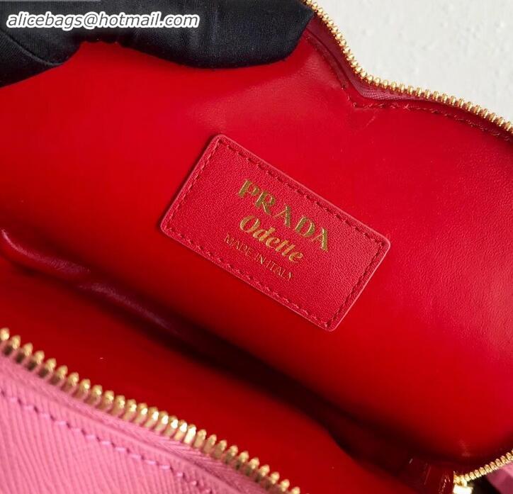 Pretty Style Prada Saffiano Leather Heart Odette Bag 1BH144 Pink 2019