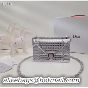 Fashion Show Collection Dior DIORAMA leather Chain bag S0328 silver