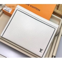 New Stylish Louis Vuitton Pochette Voyage MM Bag Taiga Leather Outline M62912 White/Gray
