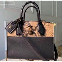 Fashion Louis Vuitton City Steamer PM Tote Bag Python M53811 Black