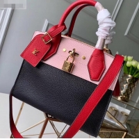 Shop Duplicate Louis Vuitton City Steamer Mini Tote Bag M53818 Black/Pink/Red