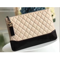 Good Quality Chanel Aged Calfskin Gabrielle Pouch Clutch Small Bag A84287 Beige