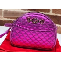 Best Luxury Gucci Laminated Leather Mini Shoulder Bag 534951 Purple 2019