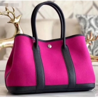 Low Cost Hermes Canvas Garden Party 36 Bag Fuchsia H091412