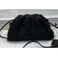 Best Price Bottega Veneta Frame Pouch Clutch Small Bag with Strap In Intrecciato Woven Leather BV90721 Black 2019