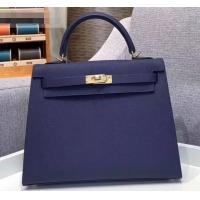 Promotion Hermes Kelly 25cm Bag in Original Epsom Leather H091420 Royal Blue
