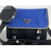 Good Quality Prada Nylon Shoulder Bag 2VD769 Blue/Black 2019