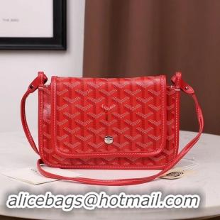 Latest Style Goyard Plumet Wallet Clutch Bag With Leather Strap 2166 Red