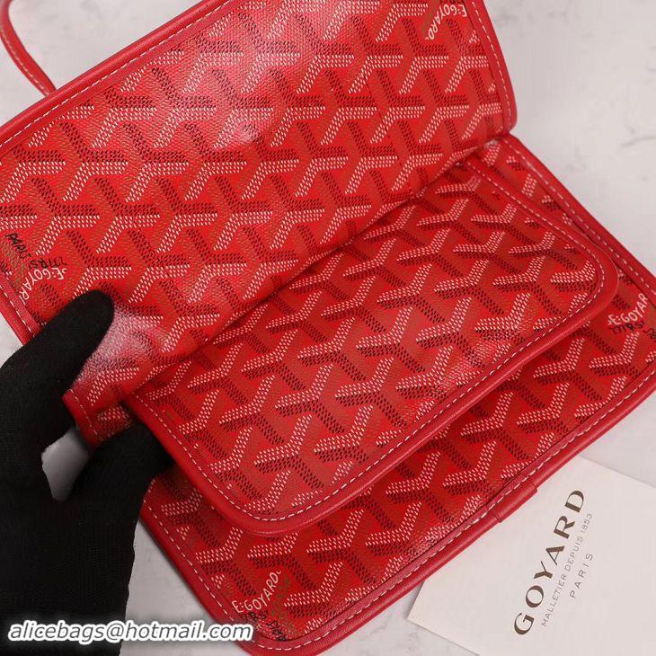 Latest Style Goyard Plumet Wallet Clutch Bag With Leather Strap 2166 Red