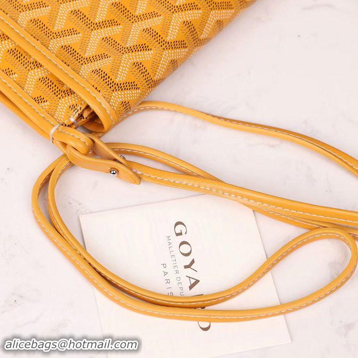 New Stylish Goyard Plumet Wallet Clutch Bag With Leather Strap 2166 Yellow