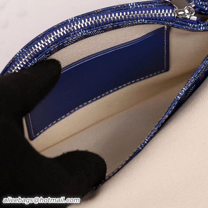 Cheap Classic Goyard Plumet Wallet Clutch Bag With Strap 2166 Dark Blue