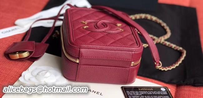 Trendy Design Chanel vanity case Grained Calfskin & Gold-Tone Metal AS0988 Purplish