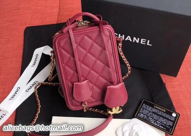 Trendy Design Chanel vanity case Grained Calfskin & Gold-Tone Metal AS0988 Purplish