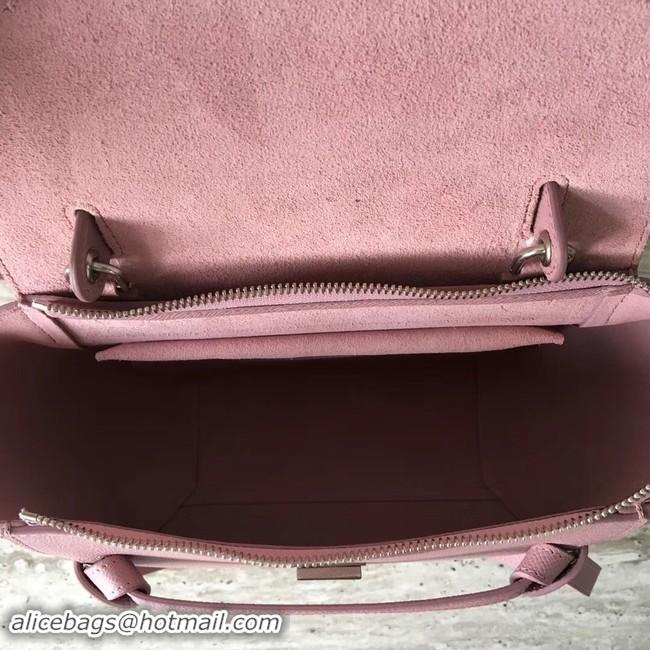 Luxury Celine mini Belt Bag Original Calf Leather A98310 pink
