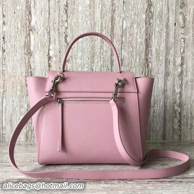 Luxury Celine mini Belt Bag Original Calf Leather A98310 pink