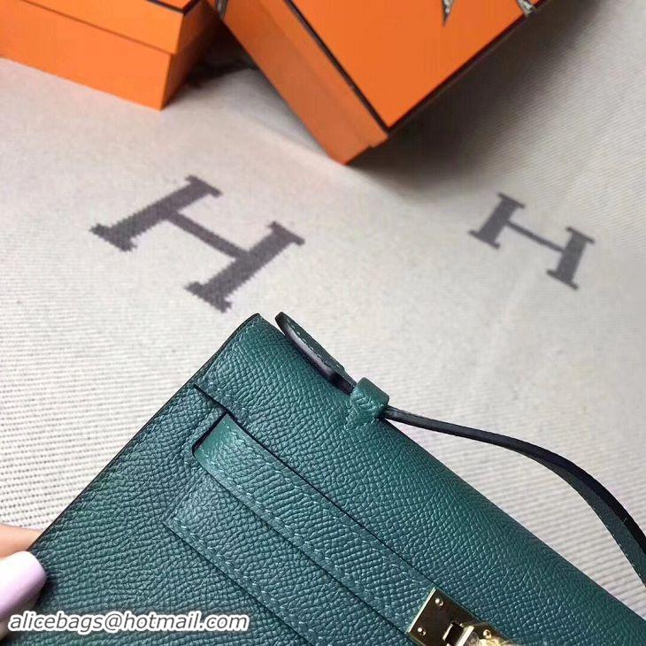 Fashion Hermes Kelly 22CM Tote Bag Original Epsom Leather KL22 Dark Green