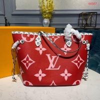 Discount Louis Vuitton Monogram Canvas Original Leather NEVERFULL MM M44567 Red