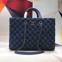 Discount Chanel Original large shopping bag Grained Calfskin A98127 blue