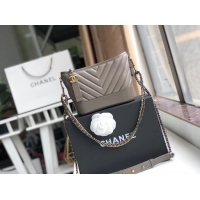 Luxury Chanel gabrielle small hobo bag A91810 grey