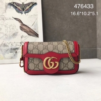 Best Price Gucci GG Supreme canvas 476433 Mini Shoulder Bag red