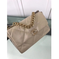 Discount Chanel 19 Large Leather Flap Bag AS1161 Apricot 2019