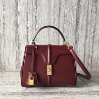 Hot Style CELINE SMALL 16 BAG IN SATINATED CALFSKIN 188003 Burgundy