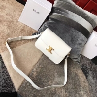 Fashion CELINE MEDIUM TRIOMPHE BAG IN SHINY CALFSKIN CL87363 WHITE