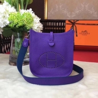 Top Design Hermes Evelyne mini 17cm Messenger Bag Original Calf Leather H1187 purple